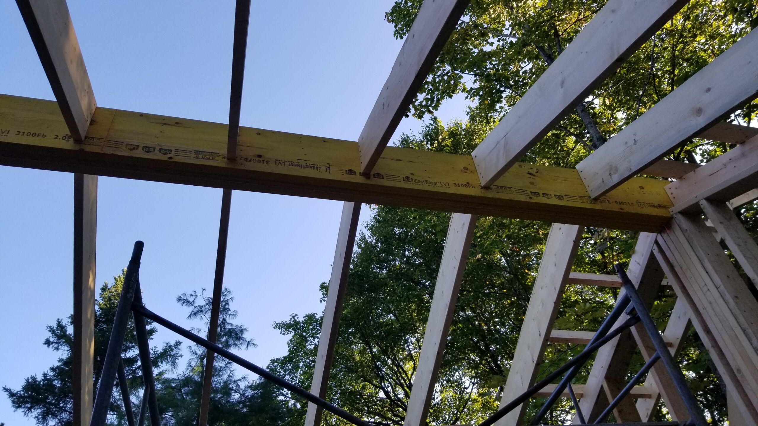 Hand cut roof rafters for vaulted ceiling